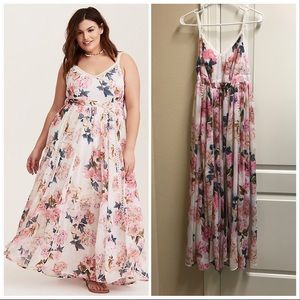 Ivory Floral Crochet Maxi Dress (short inseam)